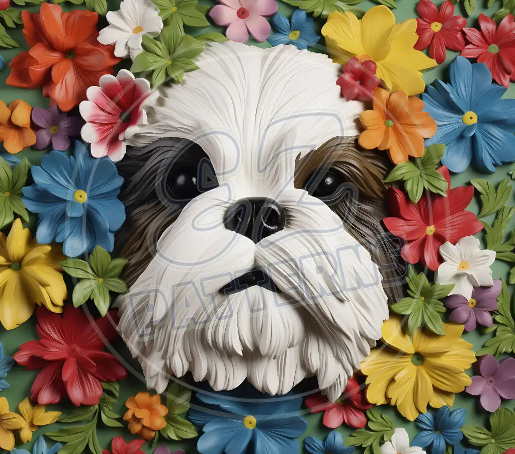 3D Dogs 027 Printed Pattern Vinyl