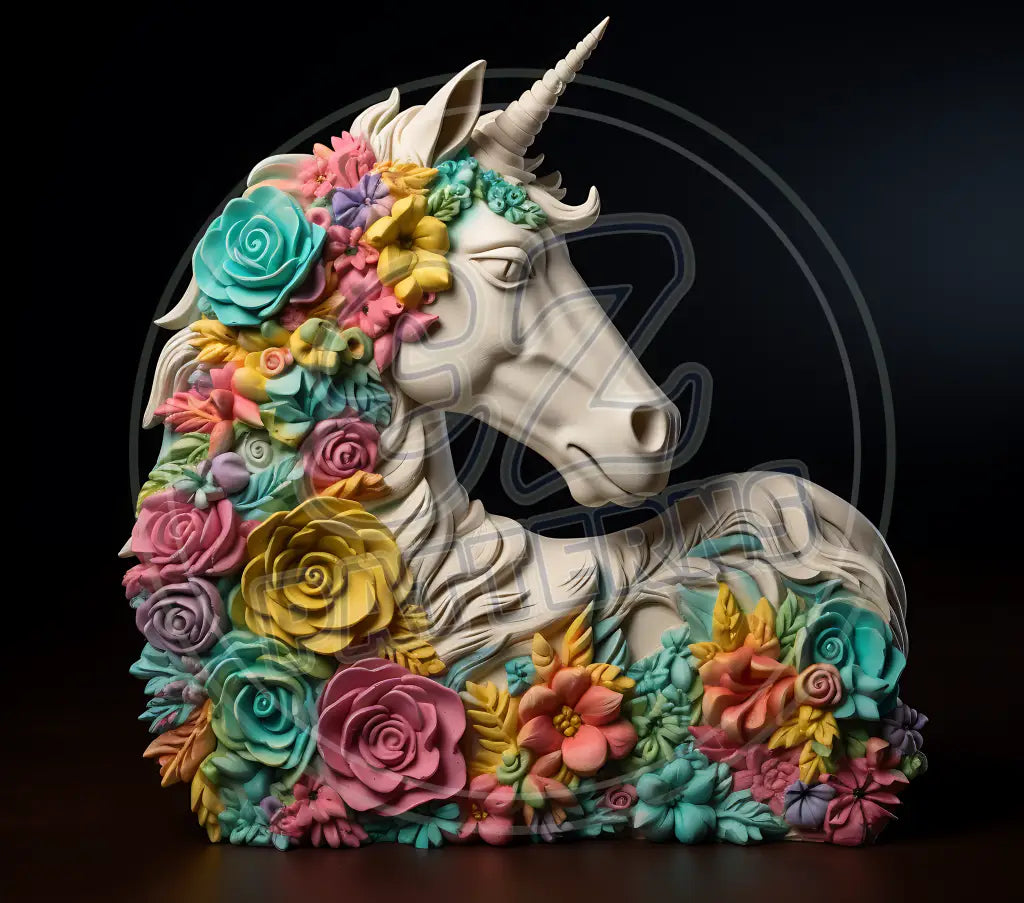 3D Unicorns 008 Printed Pattern Vinyl