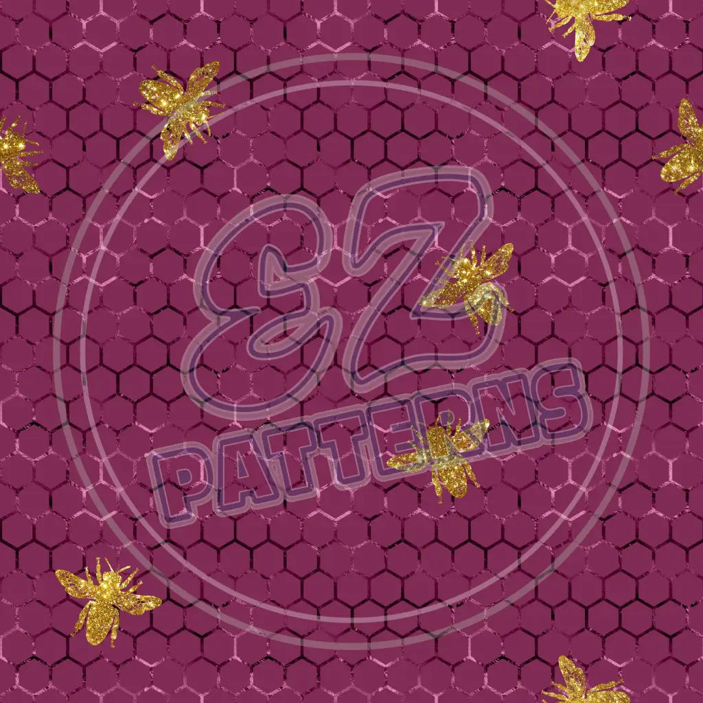 Burgundy Bees 011 Printed Pattern Vinyl