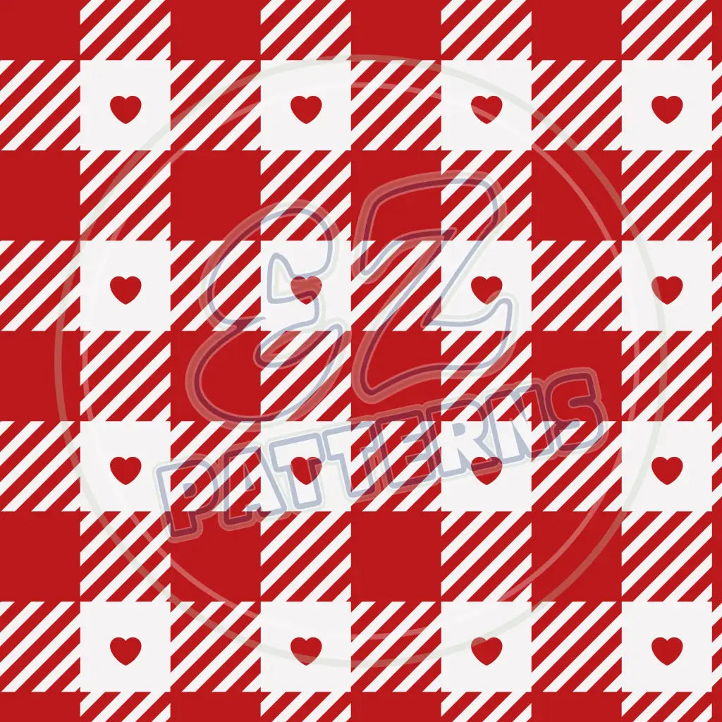 Heart Plaid 008 Printed Pattern Vinyl