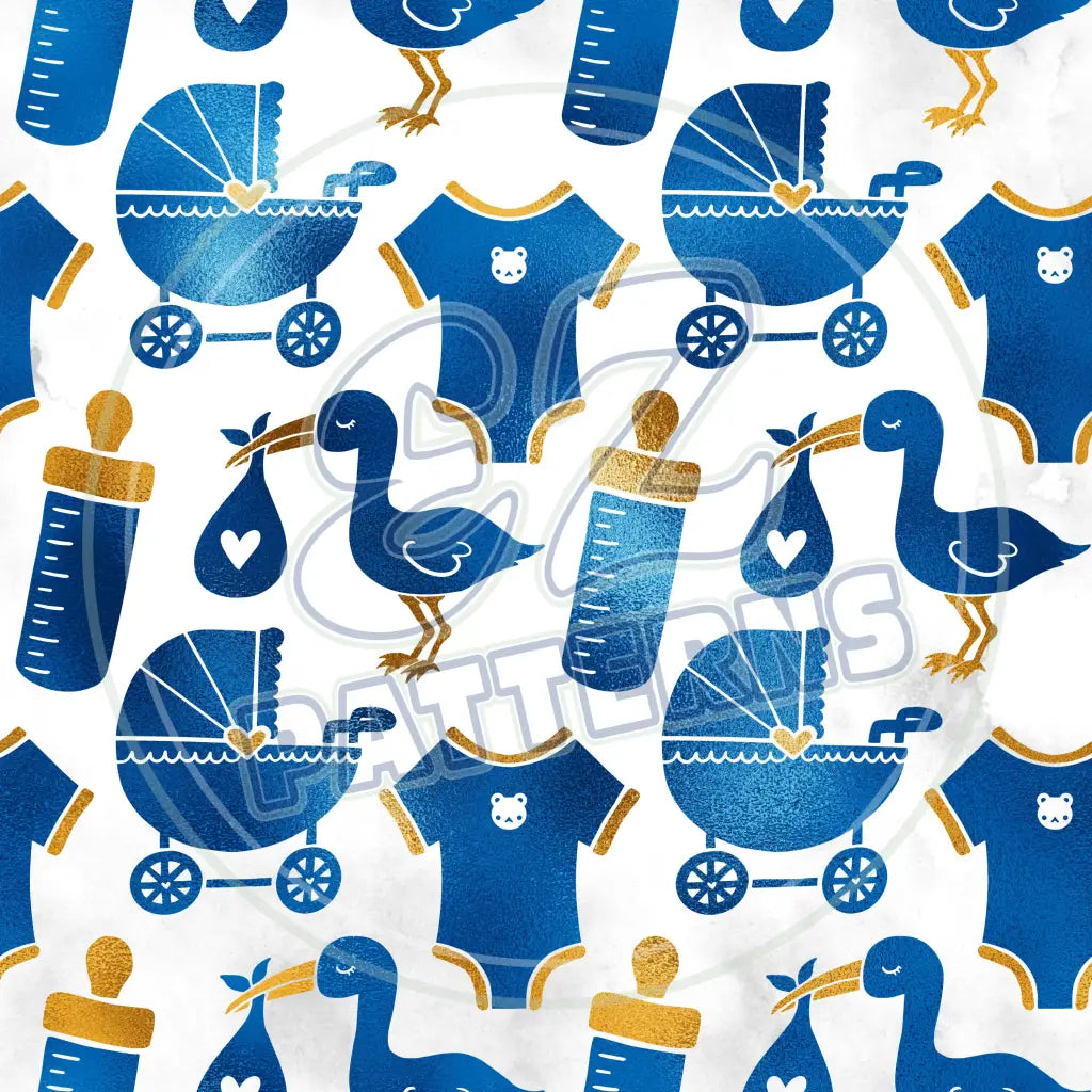 Navy Nursery 001 Printed Pattern Vinyl