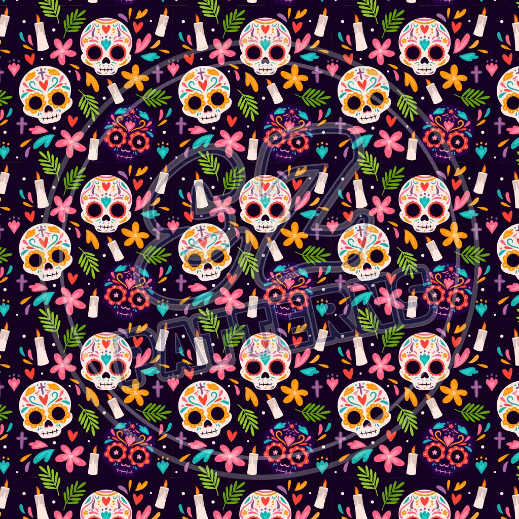 Sugar Skulls 007 Printed Pattern Vinyl