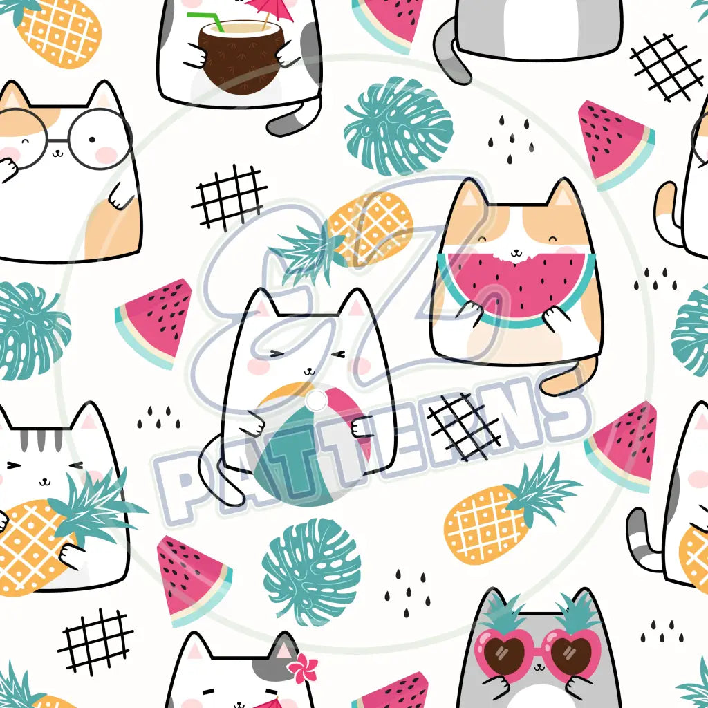 Tropical Kitties 011 Printed Pattern Vinyl