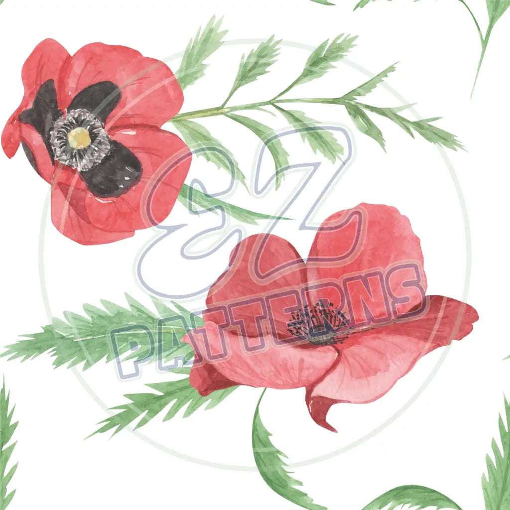 Watercolor Poppies 009 Printed Pattern Vinyl