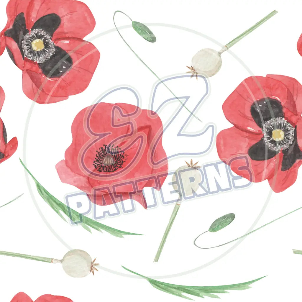 Watercolor Poppies 010 Printed Pattern Vinyl