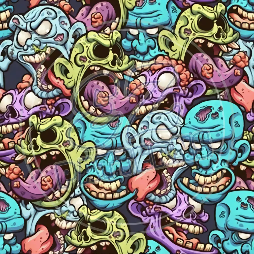 Zombie World 004 Printed Pattern Vinyl